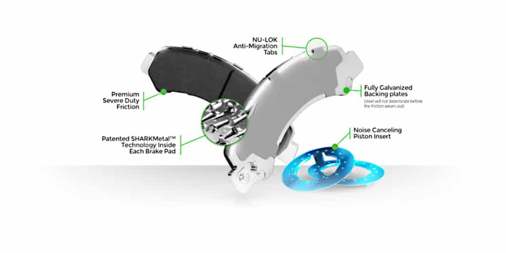 ev brake pad material composition closeup