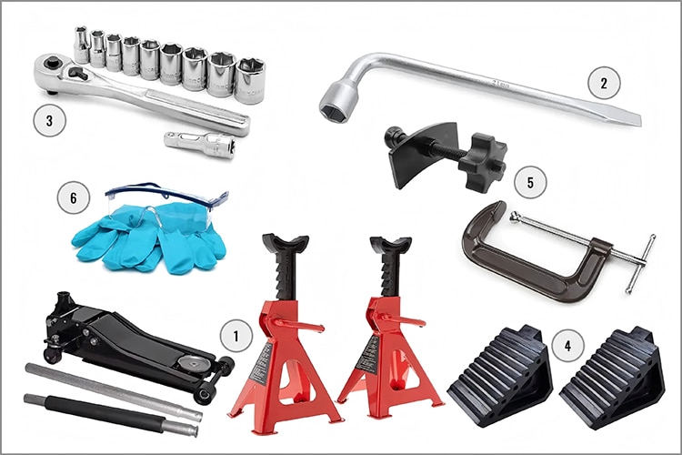 professional brake pad installation tools setup