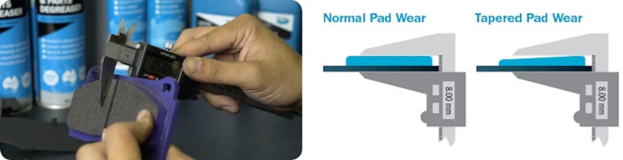 brake pad wear indicator measurement