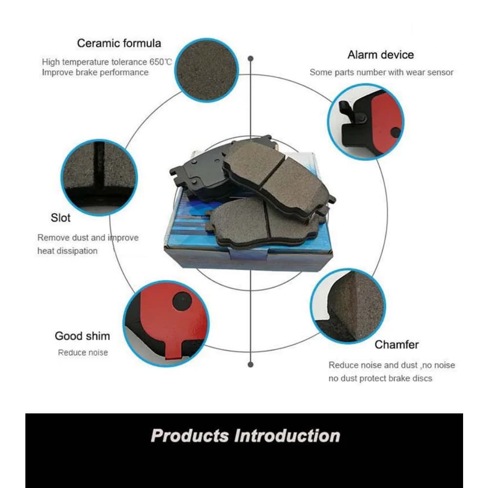 ceramic brake pad features technical specifications diagram