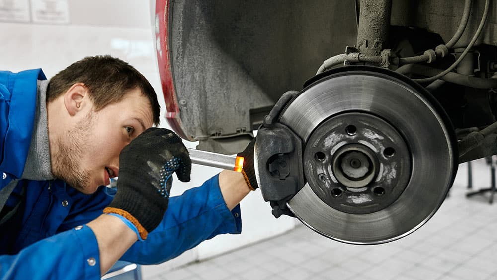 professional brake pad installation process