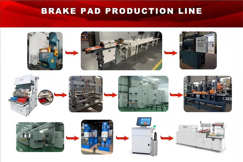 traditional brake pad manufacturing line