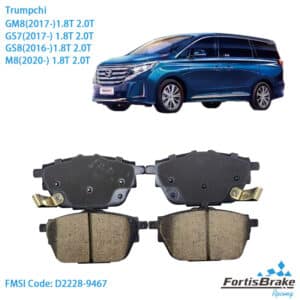 trumpchi gm8 rear brake pads semi metallic commercial mpv grade