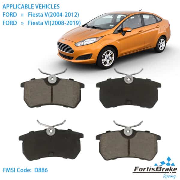 FMSI-D886 Brake Pads for Ford Fiesta - OEM Quality 4-Piece Set