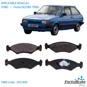 Ford Fiesta Ceramic Brake Pads Cross Reference Specifications Chart