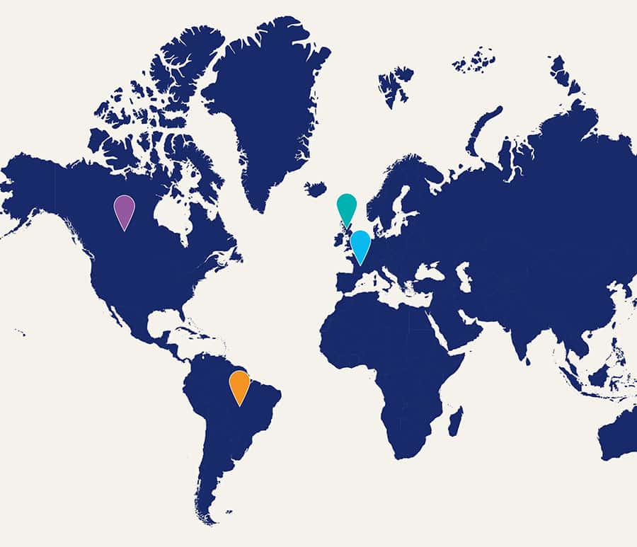 customer testimonials global map