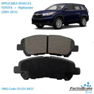 2015 toyota highlander brake pads front set
