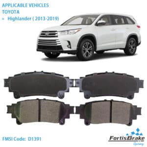 Toyota Highlander Rear Brake Pads Complete Set