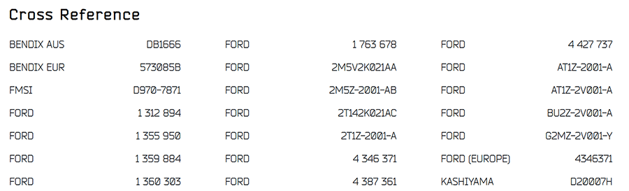 fmsi d970 cross reference chart