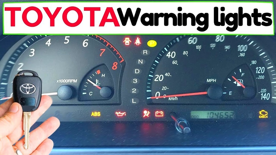 toyota brake warning light dashboard indicator squealing noise symptoms