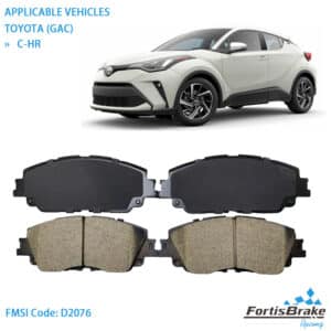 2019 Toyota CHR Rear Brake Pads D2076 OEM Replacement